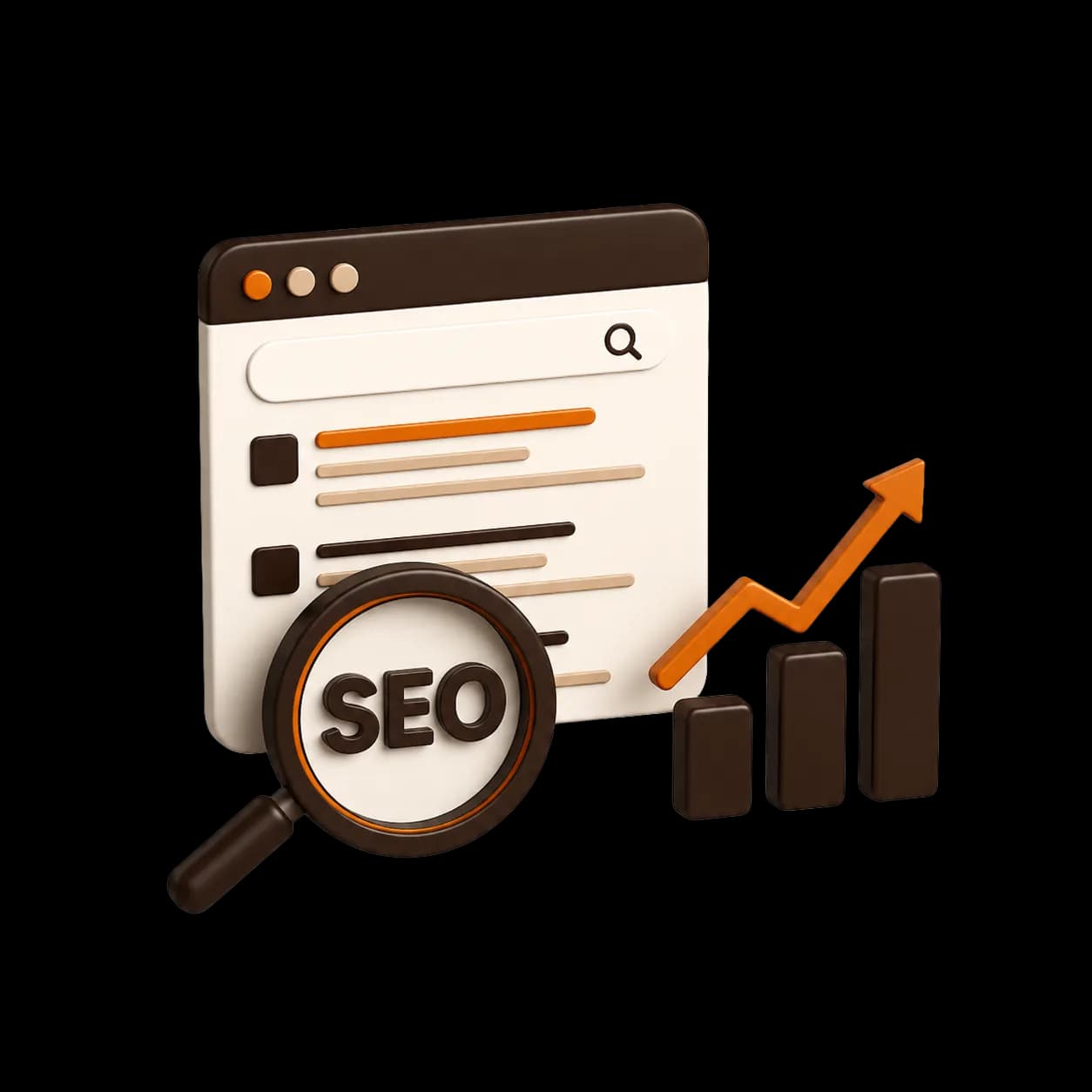 SEO analysis and search growth illustration