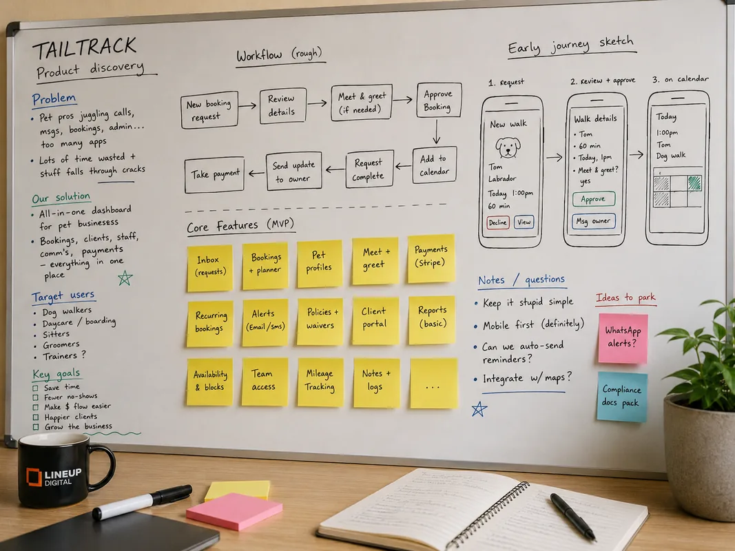TailTrack planning and product discovery board